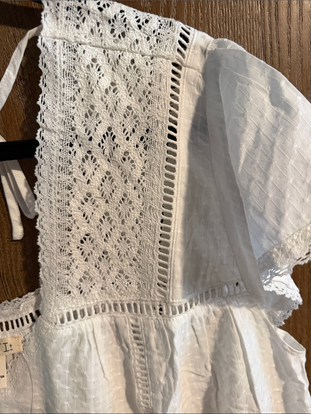 torrid White Swiss Dot Lace Peasant Blouse - Picture 8 of 8